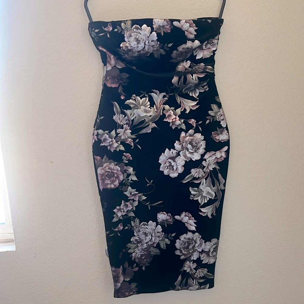 Black Floral Mini Dress